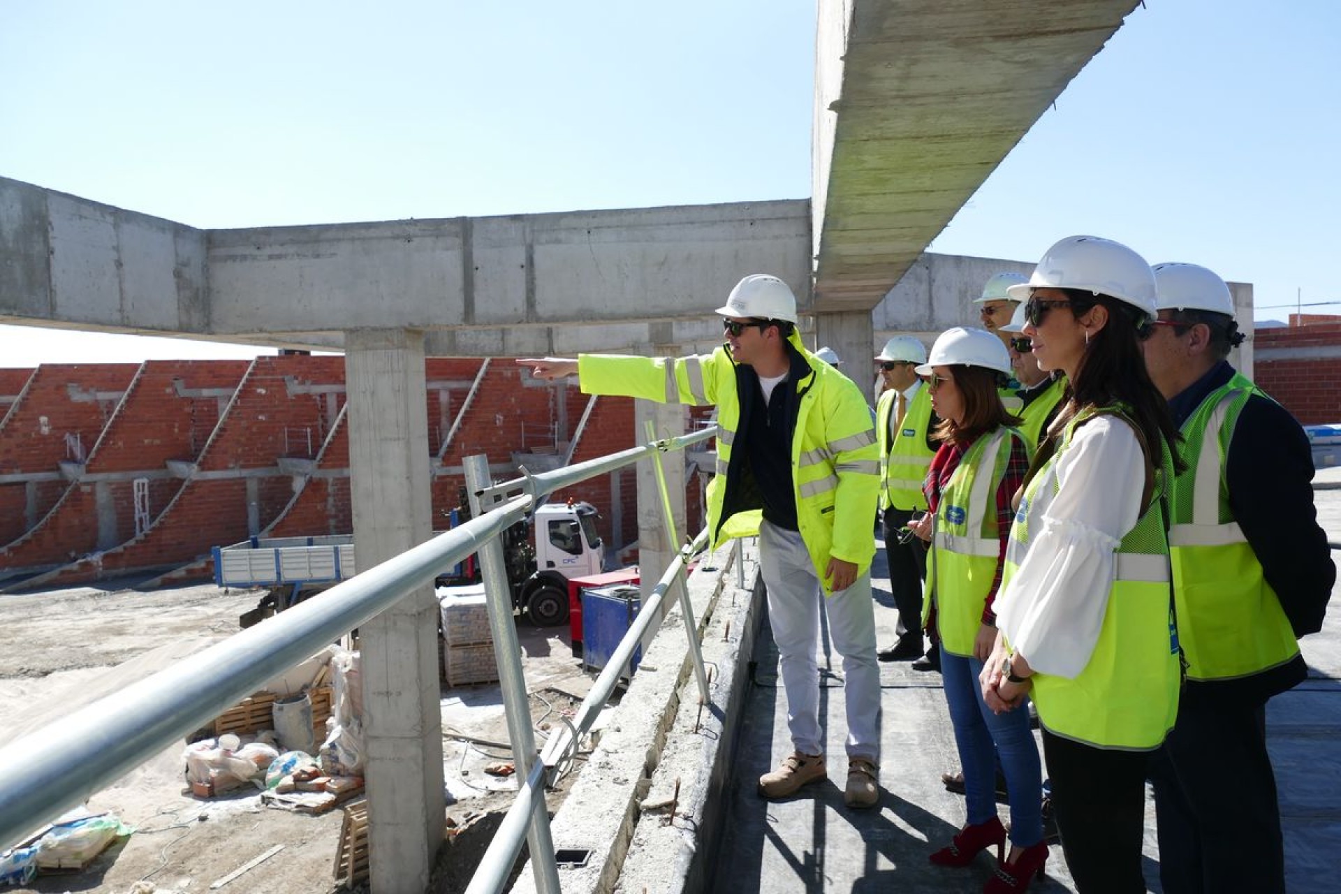 Visita en obra de las autoridades del ayuntamiento de Cartagena y la directiva de Profusa