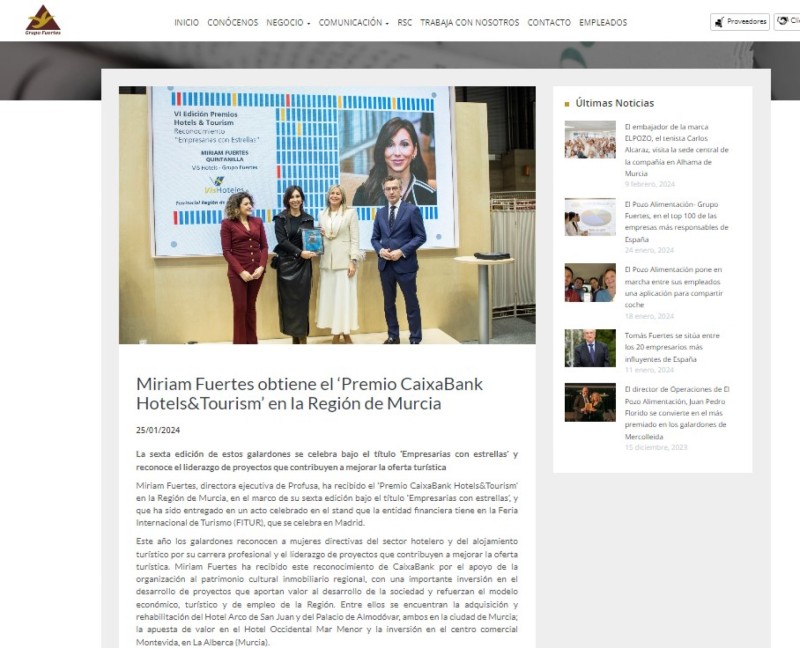 2024 01 25 PREMIO HOTELS+TOURIMS A MIRIAM FUENTES